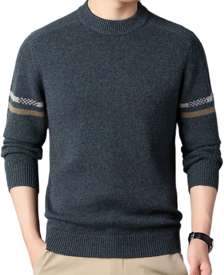 SIGNORMOTO] セーター メンズ 柔らかい トップス ウール 長袖 クルー